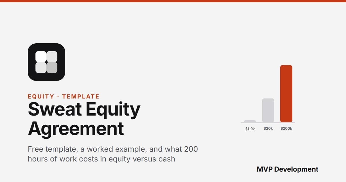 Sweat Equity Agreement: Free Template, a Worked Example, and What to Offer a Developer Instead
