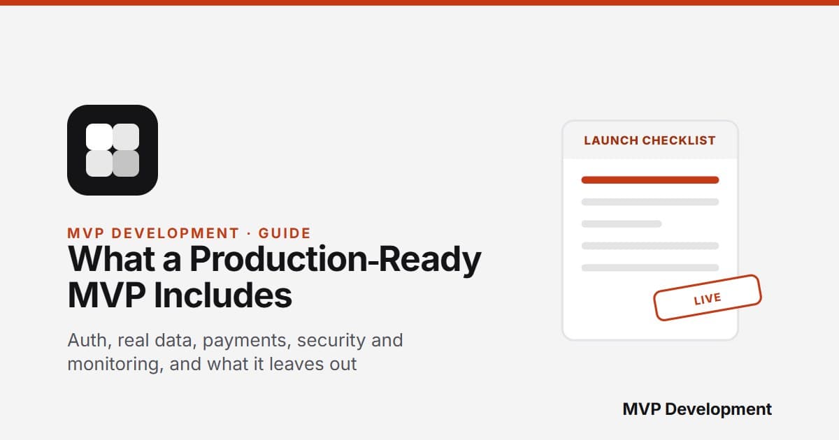 Cover graphic for the guide on what a production-ready MVP includes and leaves out